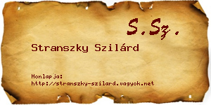 Stranszky Szilárd névjegykártya