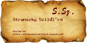 Stranszky Szilárd névjegykártya