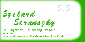 szilard stranszky business card